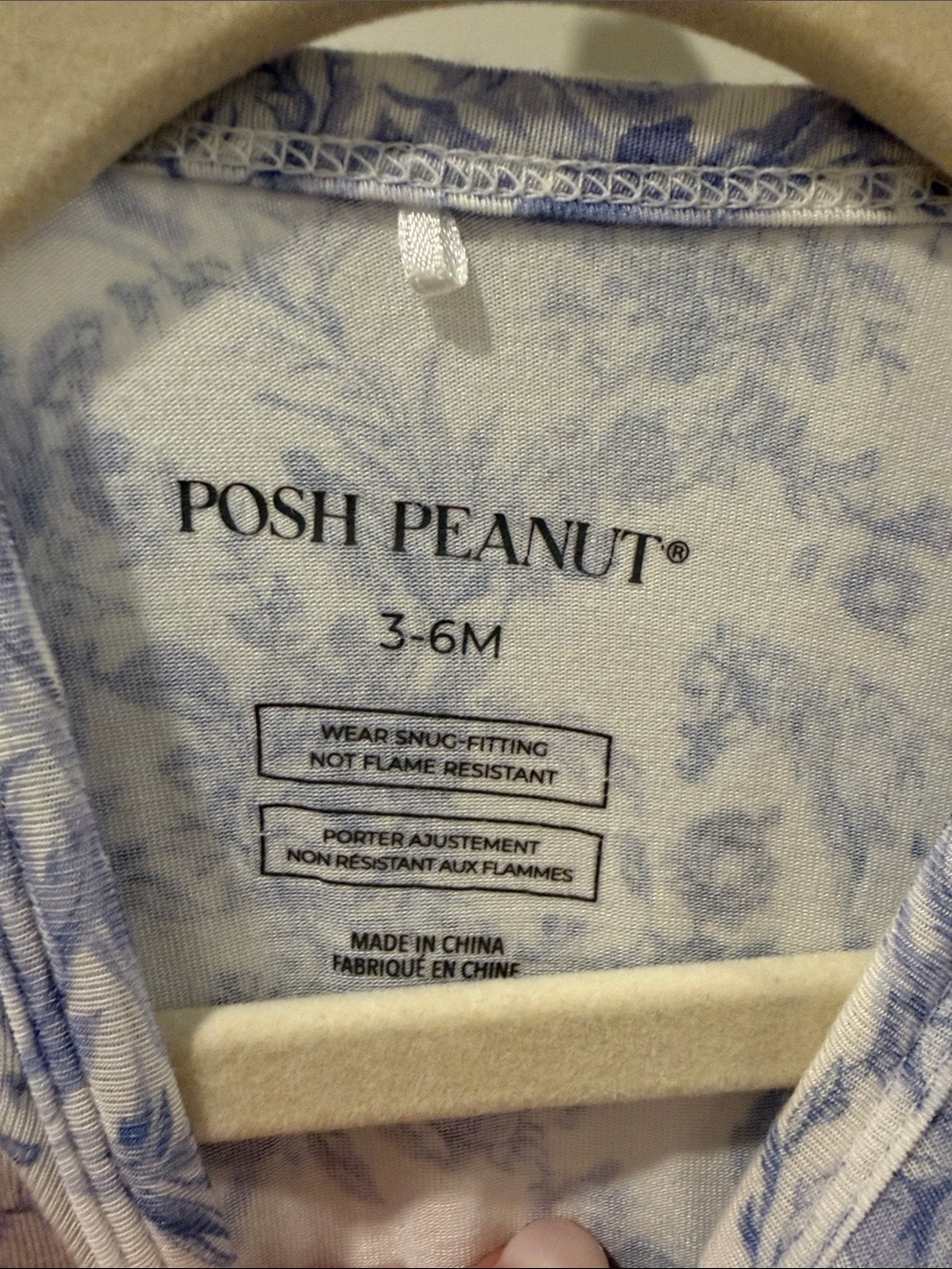 Posh Peanut Blue and White Toile Footed One-Piece - Picture 2 of 5